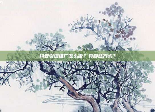 抖音引流推广怎么做？有哪些方式？