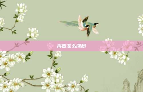 抖音怎么涨粉