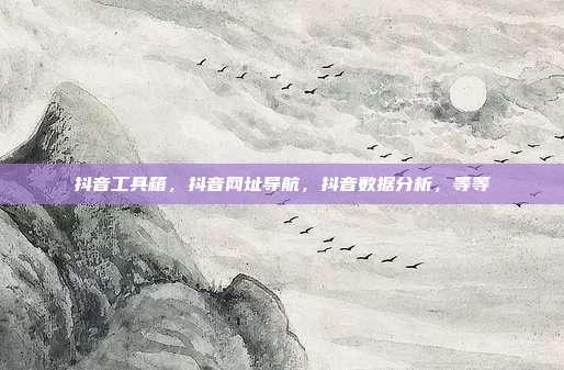 抖音工具箱,抖音网址导航,抖音数据分析,等等