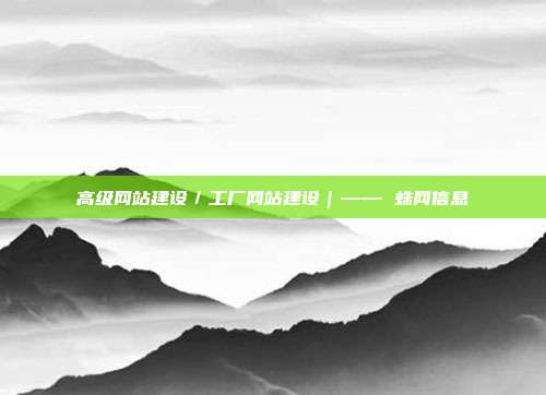 高级网站建设/工厂网站建设|—— 蛛网信息