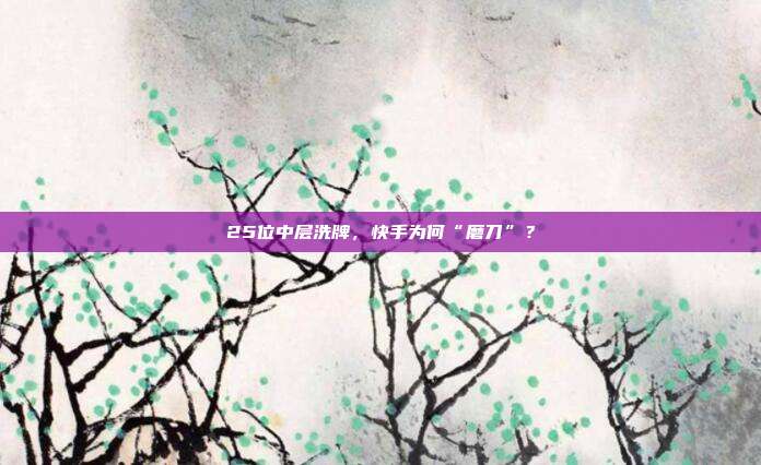 25位中层洗牌,快手为何“磨刀”?