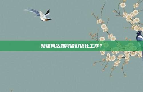 新建网站如何做好优化工作?