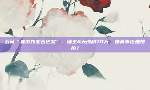 五问“寒假作业丢巴黎”:博主4天涨粉70万,是真事还是摆拍?