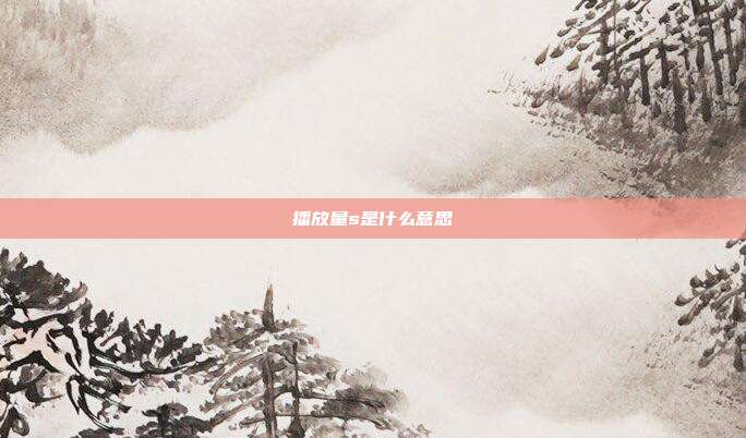 播放量s是什么意思