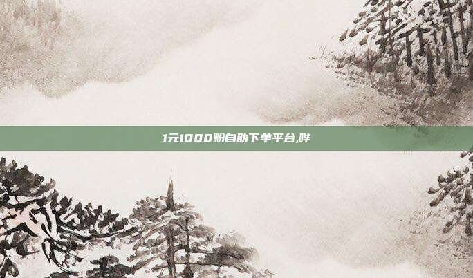 1元1000粉自助下单平台,哔