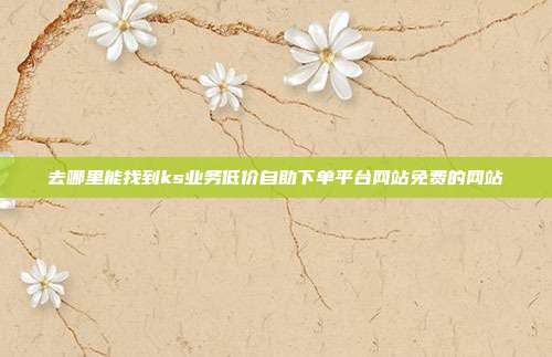 去哪里能找到ks业务低价自助下单平台网站免费的网站