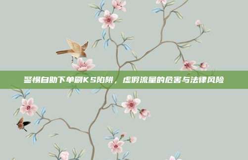 警惕自助下单刷KS陷阱，虚假流量的危害与法律风险