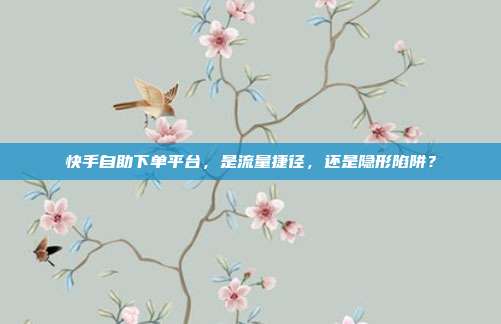 快手自助下单平台，是流量捷径，还是隐形陷阱？