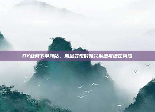 DY业务下单网站,流量变现的新兴渠道与潜在风险