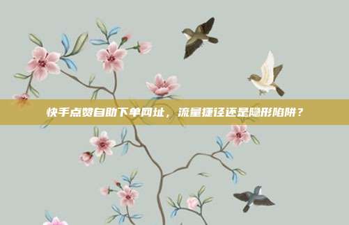 快手点赞自助下单网址，流量捷径还是隐形陷阱？