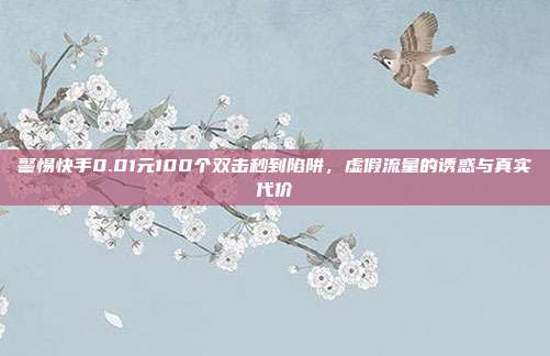 警惕快手0.01元100个双击秒到陷阱,虚假流量的诱惑与真实代价