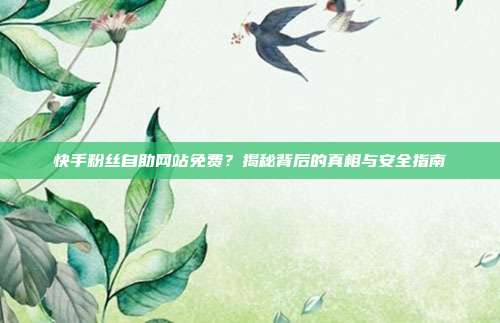 快手粉丝自助网站免费?揭秘背后的真相与安全指南