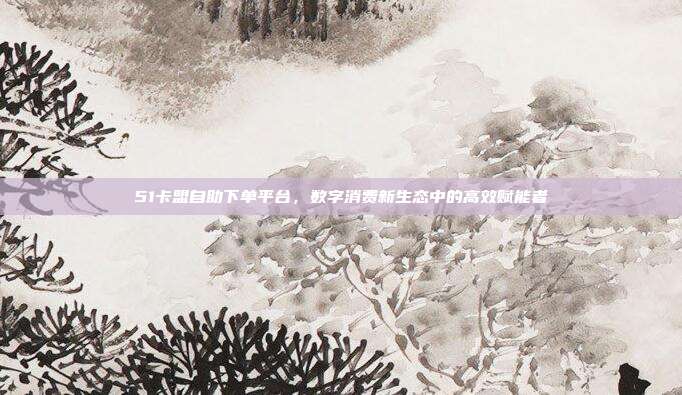 51卡盟自助下单平台，数字消费新生态中的高效赋能者