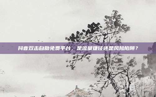 抖音双击自助免费平台,是流量捷径还是风险陷阱?