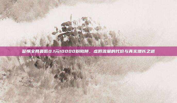 警惕全网最低0.1元10000粉陷阱,虚假流量的代价与真实增长之道
