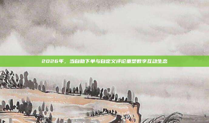 2026年，当自助下单与自定义评论重塑数字互动生态