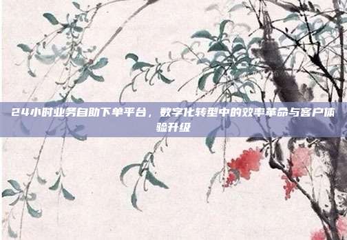 24小时业务自助下单平台，数字化转型中的效率革命与客户体验升级