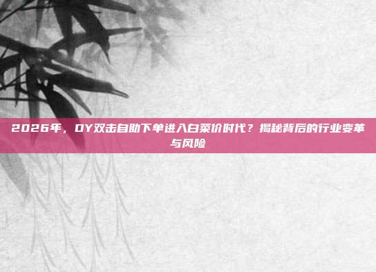 2026年,DY双击自助下单进入白菜价时代?揭秘背后的行业变革与风险
