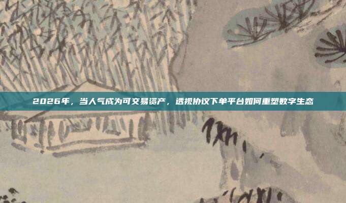 2026年，当人气成为可交易资产，透视协议下单平台如何重塑数字生态
