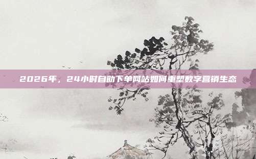 2026年,24小时自助下单网站如何重塑数字营销生态