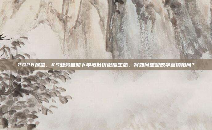 2026展望,KS业务自助下单与低价微信生态,将如何重塑数字营销格局?