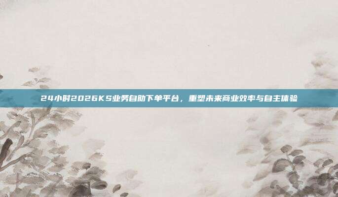 24小时2026KS业务自助下单平台,重塑未来商业效率与自主体验