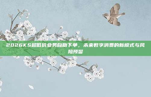 2026KS超低价业务自助下单，未来数字消费的新模式与风险预警