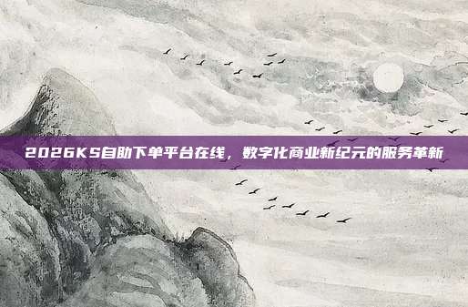 2026KS自助下单平台在线,数字化商业新纪元的服务革新