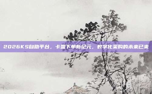 2026KS自助平台，卡盟下单新纪元，数字化采购的未来已来