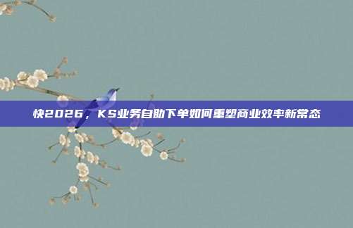 快2026,KS业务自助下单如何重塑商业效率新常态