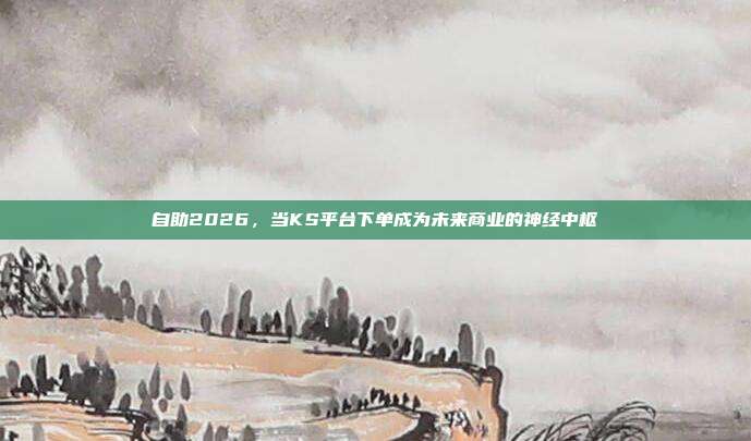 自助2026,当KS平台下单成为未来商业的神经中枢