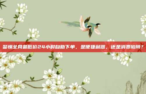 警惕全网最低价24小时自助下单,是便捷利器,还是消费陷阱?
