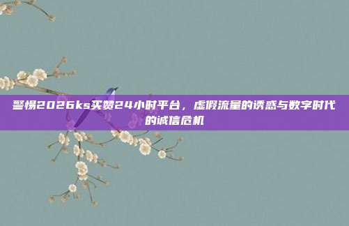 警惕2026ks买赞24小时平台,虚假流量的诱惑与数字时代的诚信危机