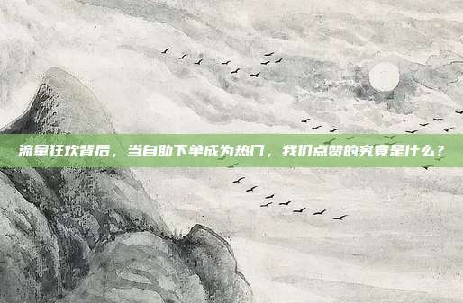 流量狂欢背后,当自助下单成为热门,我们点赞的究竟是什么?