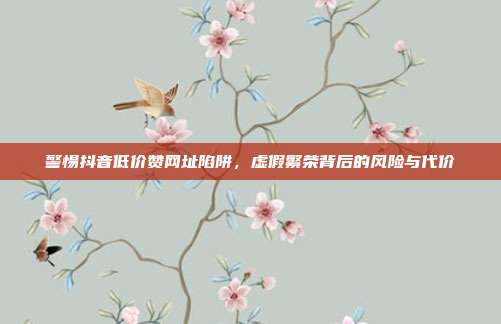 警惕抖音低价赞网址陷阱,虚假繁荣背后的风险与代价