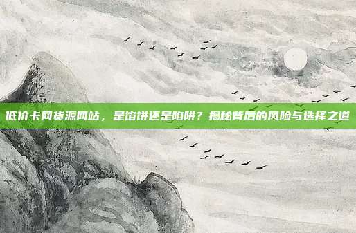 低价卡网货源网站，是馅饼还是陷阱？揭秘背后的风险与选择之道