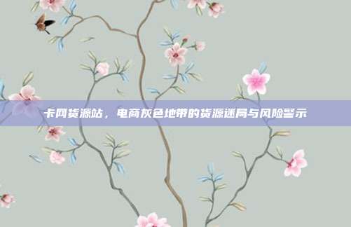 卡网货源站，电商灰色地带的货源迷局与风险警示