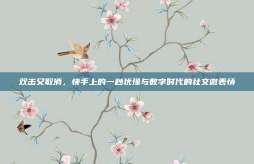 双击又取消,快手上的一秒犹豫与数字时代的社交微表情