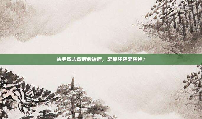 快手双击背后的锦程，是捷径还是迷途？