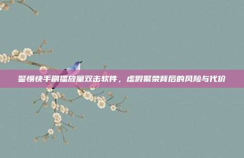 警惕快手刷播放量双击软件，虚假繁荣背后的风险与代价