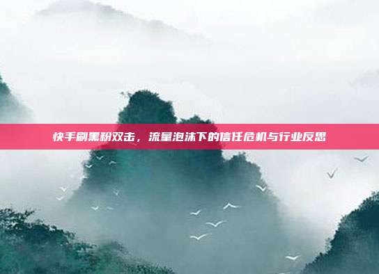 快手刷黑粉双击,流量泡沫下的信任危机与行业反思