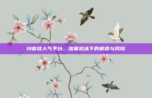 抖音挂人气平台,流量泡沫下的机遇与风险