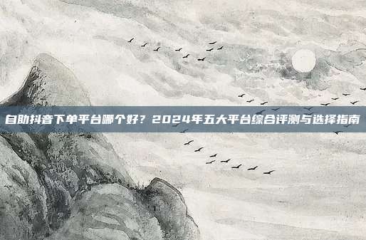 自助抖音下单平台哪个好?2024年五大平台综合评测与选择指南