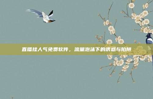 直播挂人气免费软件,流量泡沫下的诱惑与陷阱