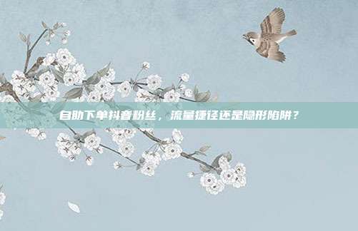 自助下单抖音粉丝,流量捷径还是隐形陷阱?