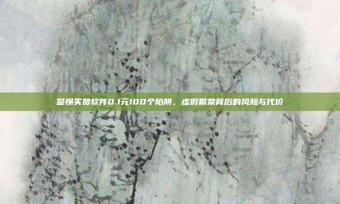警惕买赞软件0.1元100个陷阱,虚假繁荣背后的风险与代价