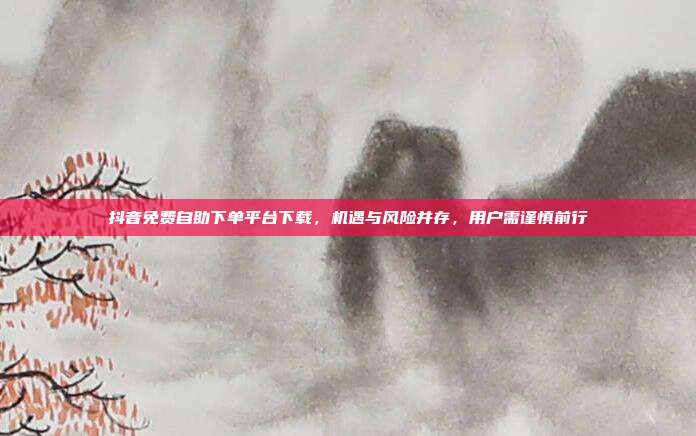 抖音免费自助下单平台下载,机遇与风险并存,用户需谨慎前行
