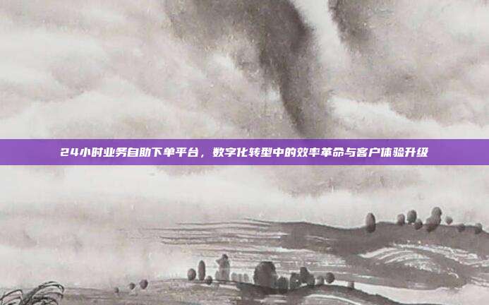 24小时业务自助下单平台，数字化转型中的效率革命与客户体验升级