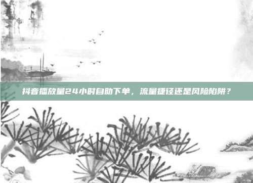 抖音播放量24小时自助下单,流量捷径还是风险陷阱?
