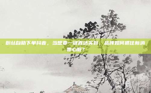 粉丝自助下单抖音,当想要一键直达买到,品牌如何抓住新消费心脏?